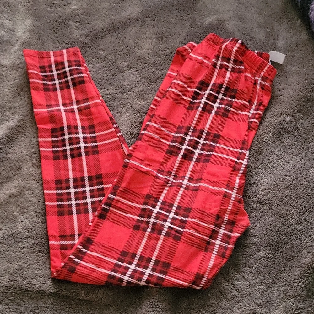 SOLD! Red Plaid Leggings - Picture 4 of 4
